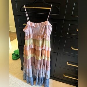 Storia ruffle midi dress